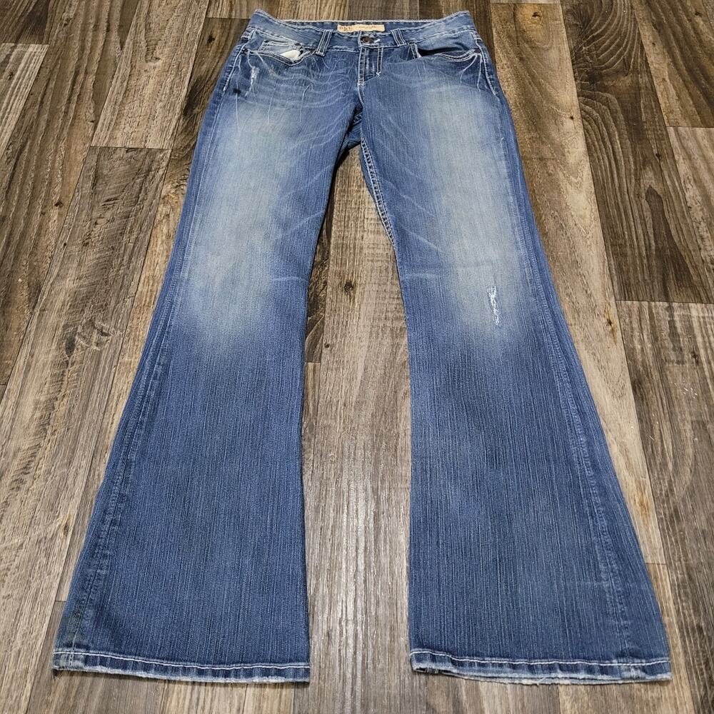 Buckle BKE Jeans Women's 28x33.5 Culture Stretch Flare Boot Cut Distressed Blue